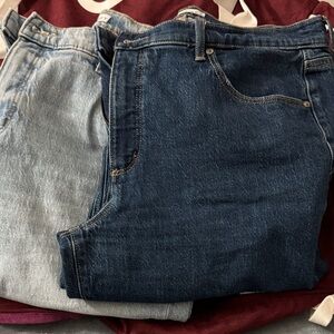 LOFT Women's Jeans in Dark Blue and Light Blue